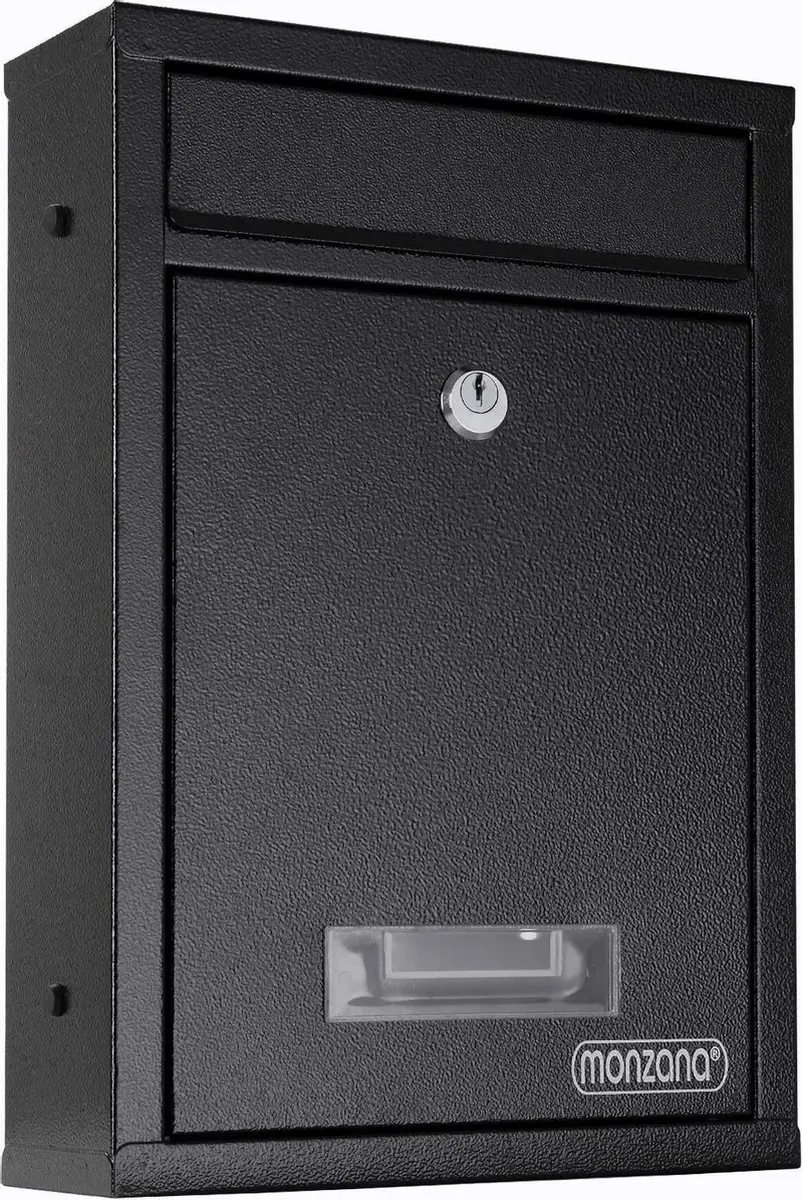 Monzana Brievenbus - 2 Sleutels Cilinderslot 32x22x9cm - Zwart