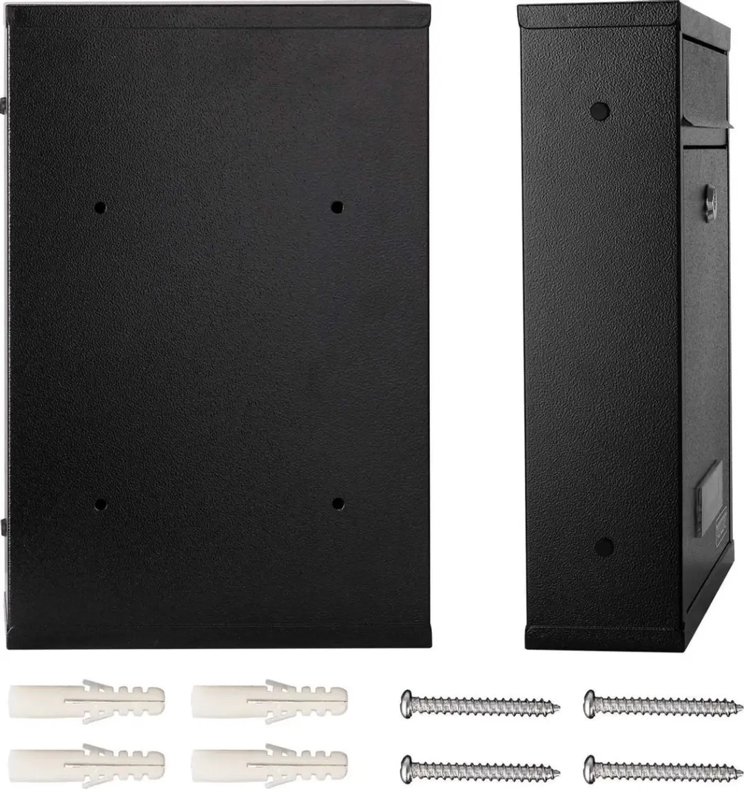 Monzana Brievenbus - 2 Sleutels Cilinderslot 32x22x9cm - Zwart