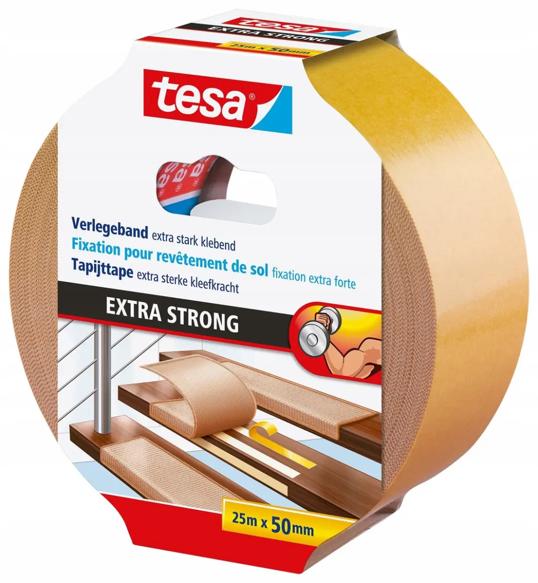 Tesa Extra Strong Tapijtlijm 25m x 50mm
