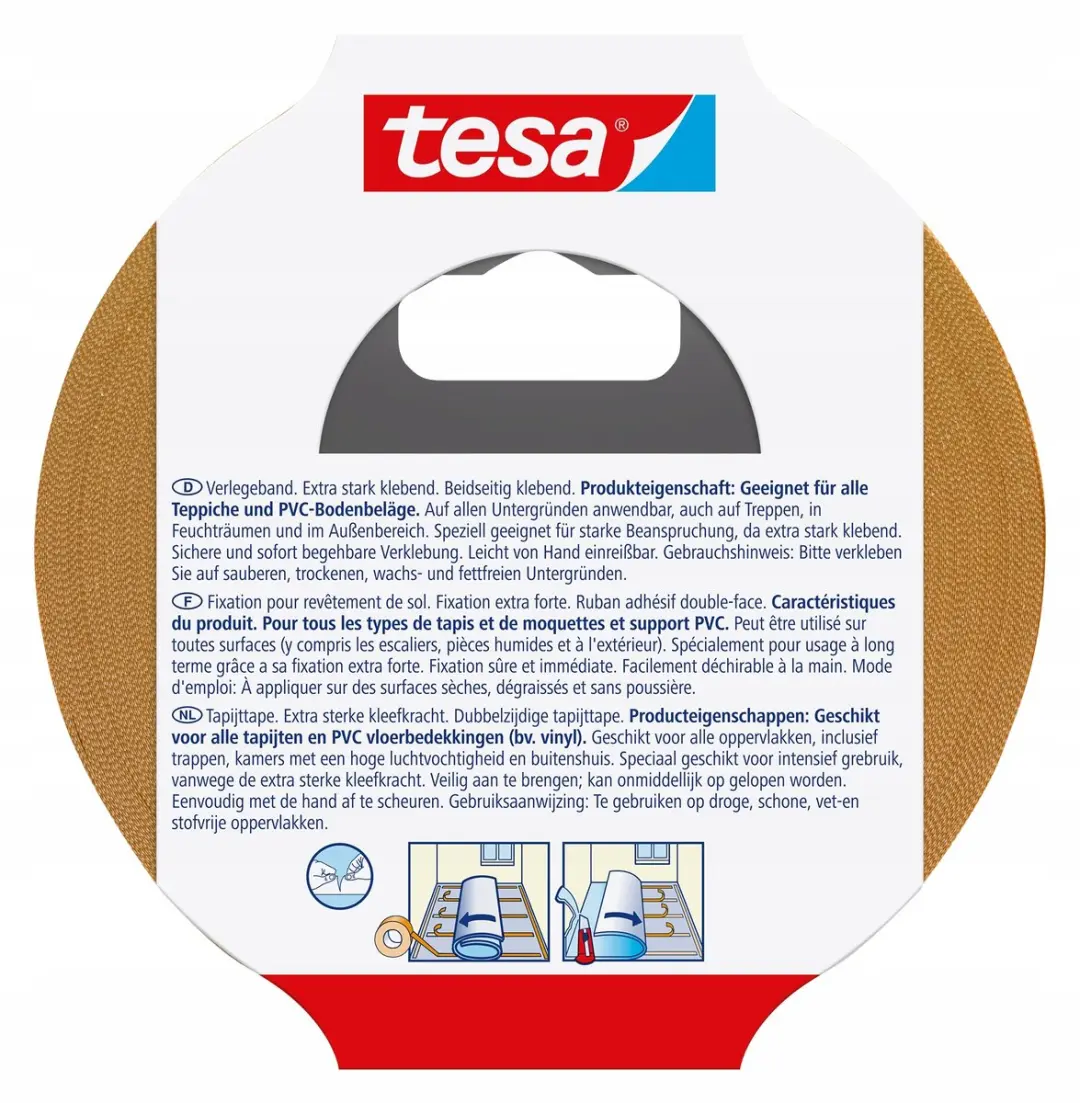 Tesa Extra Strong Tapijtlijm 25m x 50mm - Wit