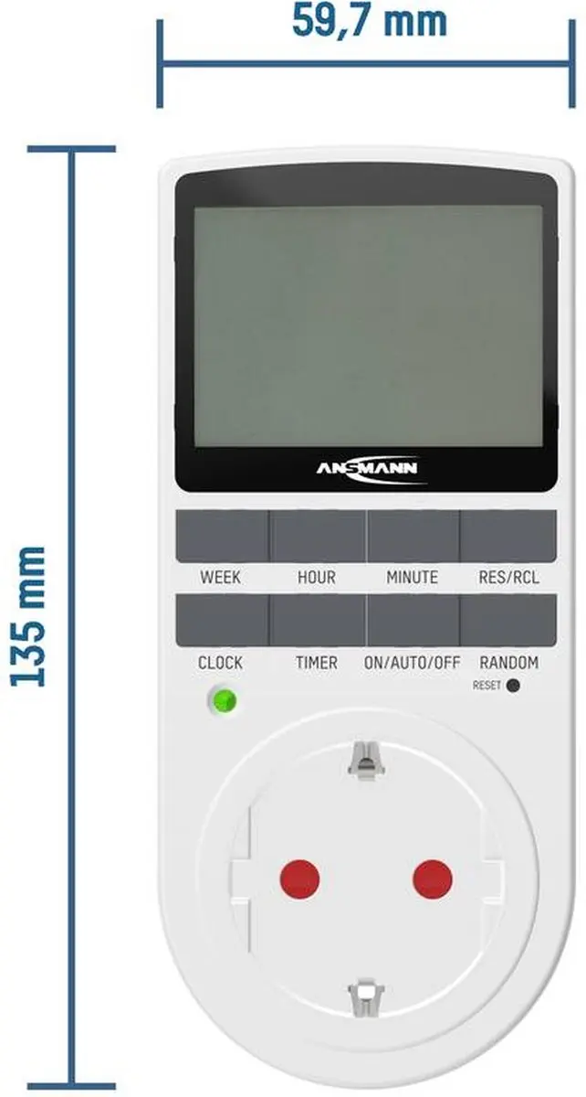 Ansmann 1260-0006-590-01 Schakelklok Digitaal - 3680W - 4 Stuks