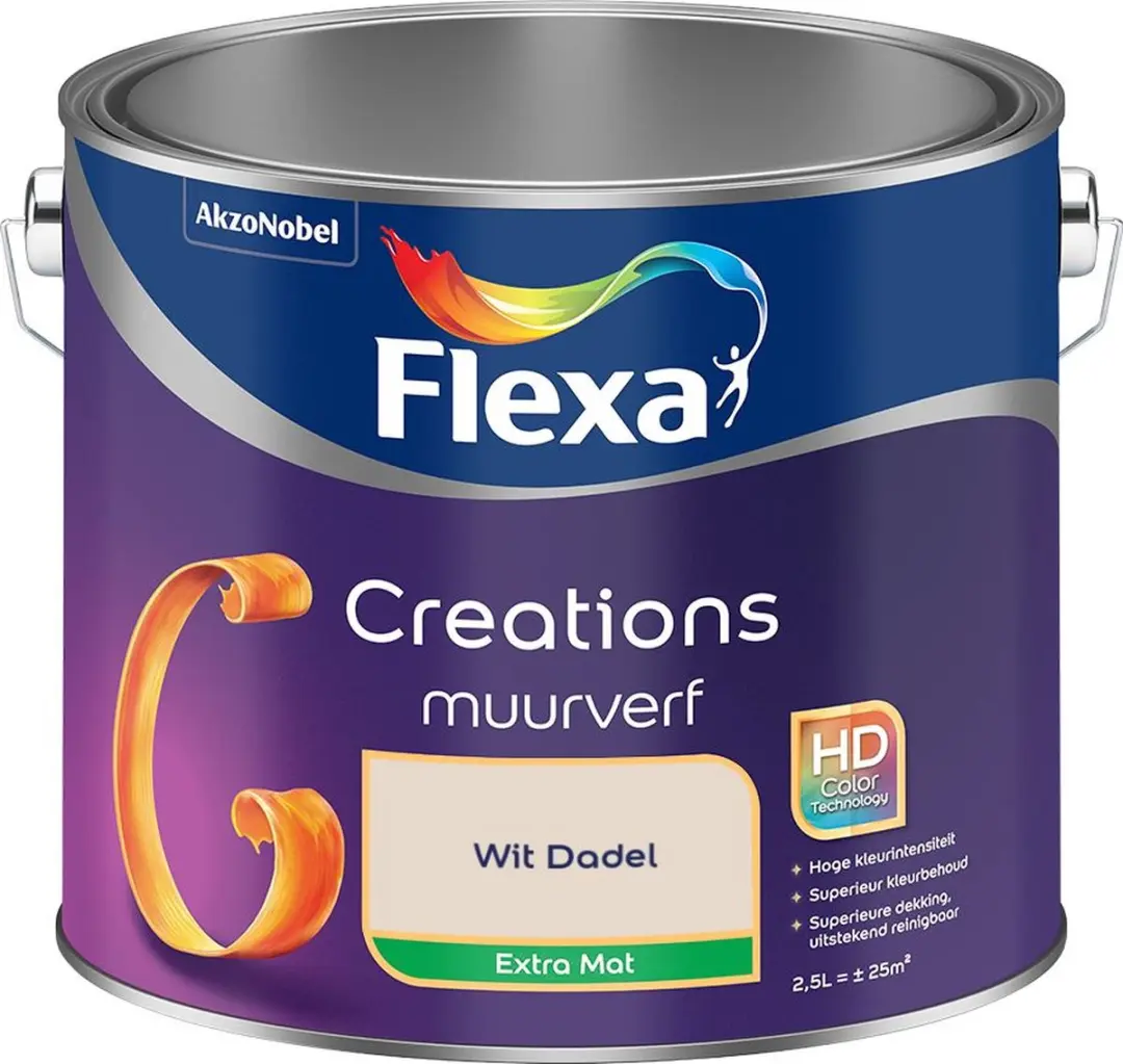 Flexa Creations Muurverf Extra Mat Wit Dadel
