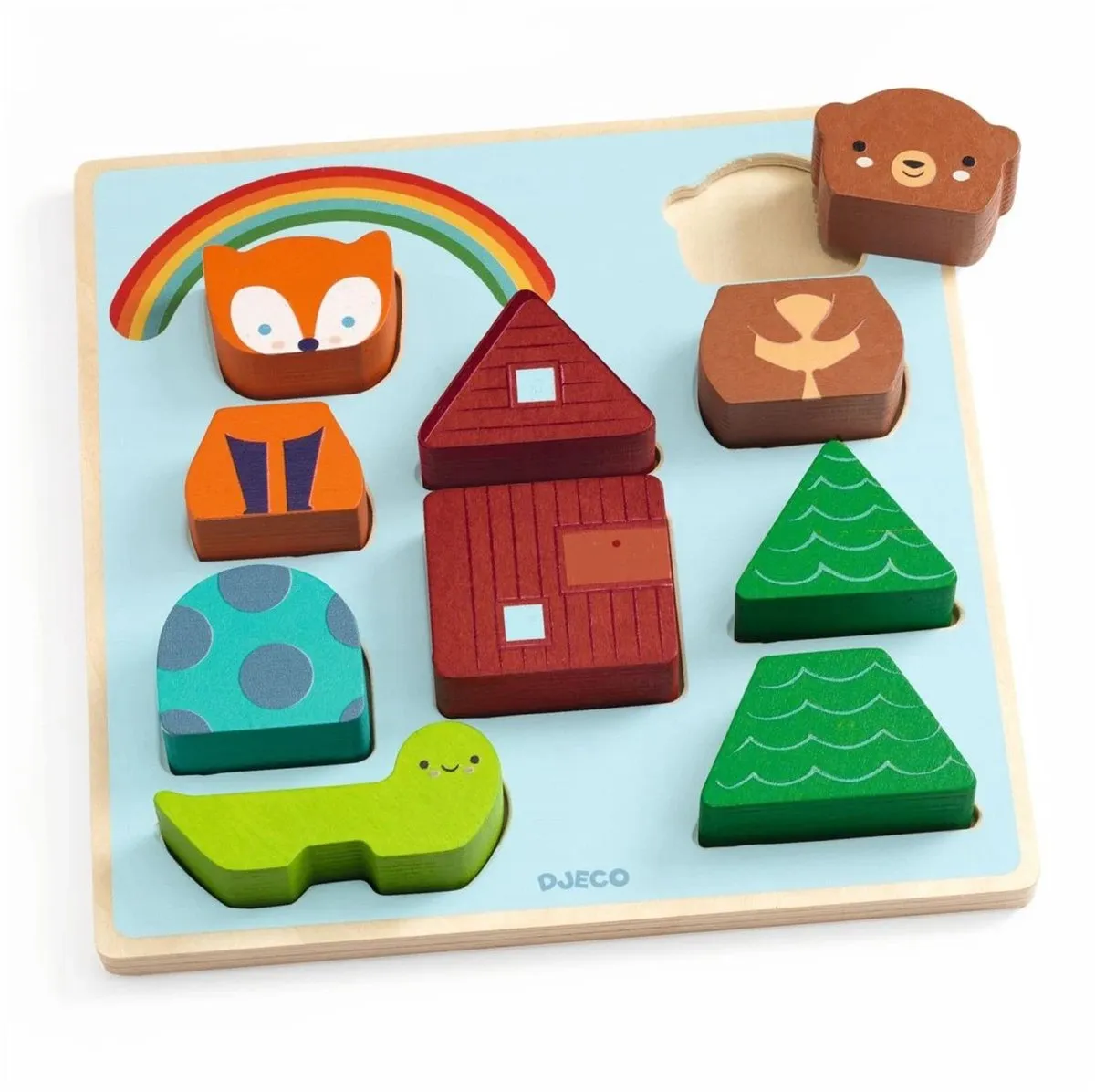 Djeco Puzz & Match Rainbow Houten Puzzel 100 Stuks - Meerkleurig - afbeelding 3 van 6