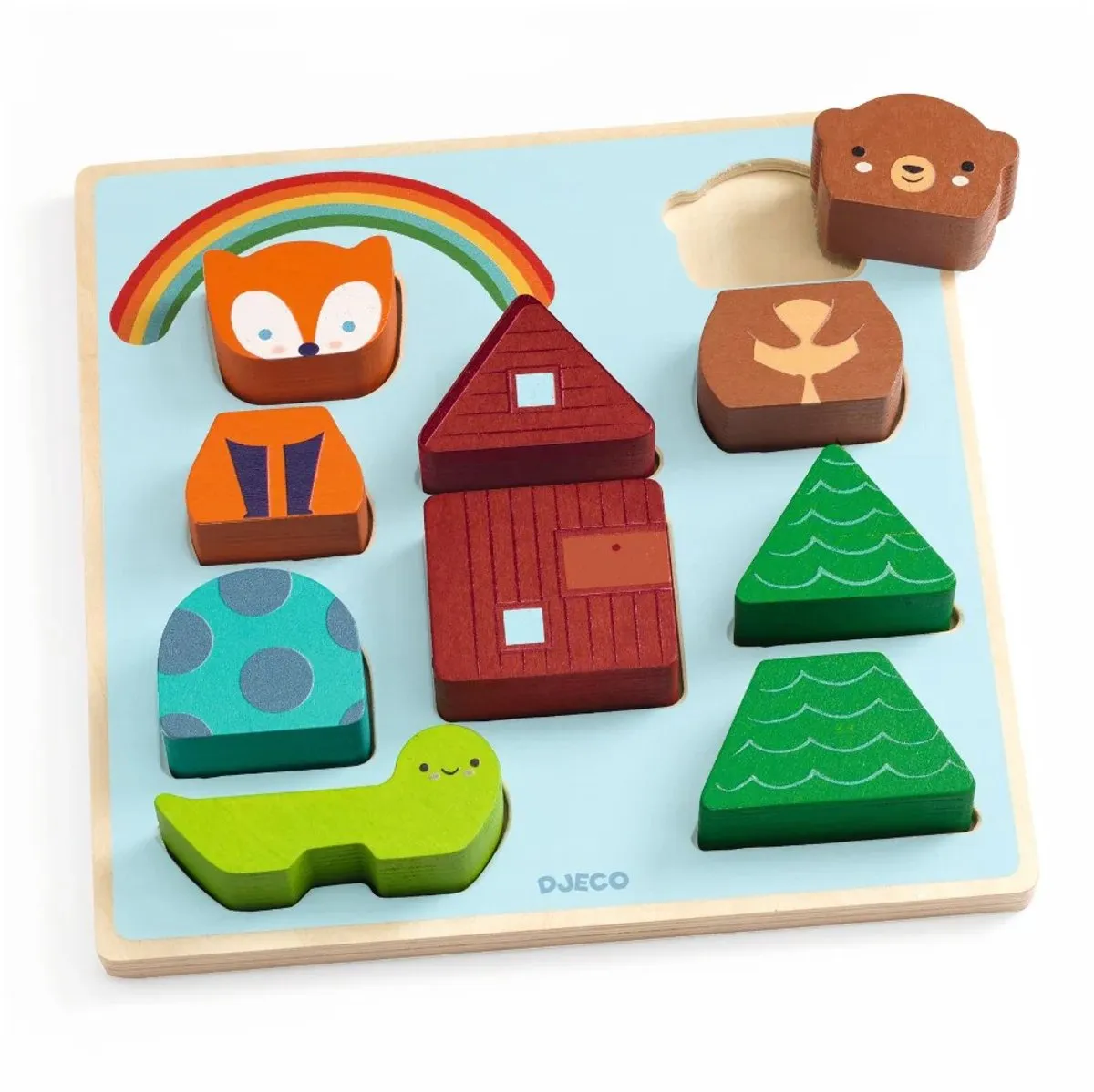 Djeco Puzz & Match Rainbow Houten Puzzel 100 Stuks - Meerkleurig - afbeelding 6 van 6