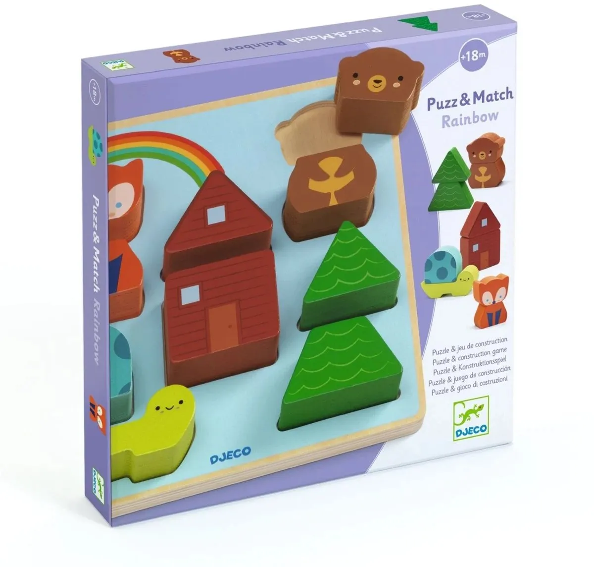 Djeco Puzz & Match Rainbow Houten Puzzel 100 Stuks