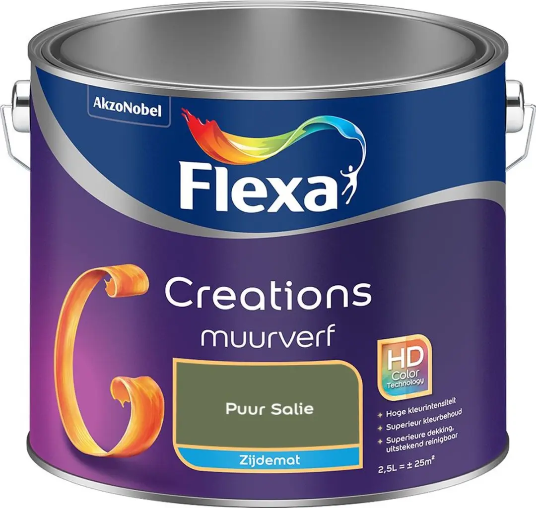 Flexa Creations Muurverf Zijdemat Puur Salie 2,5L