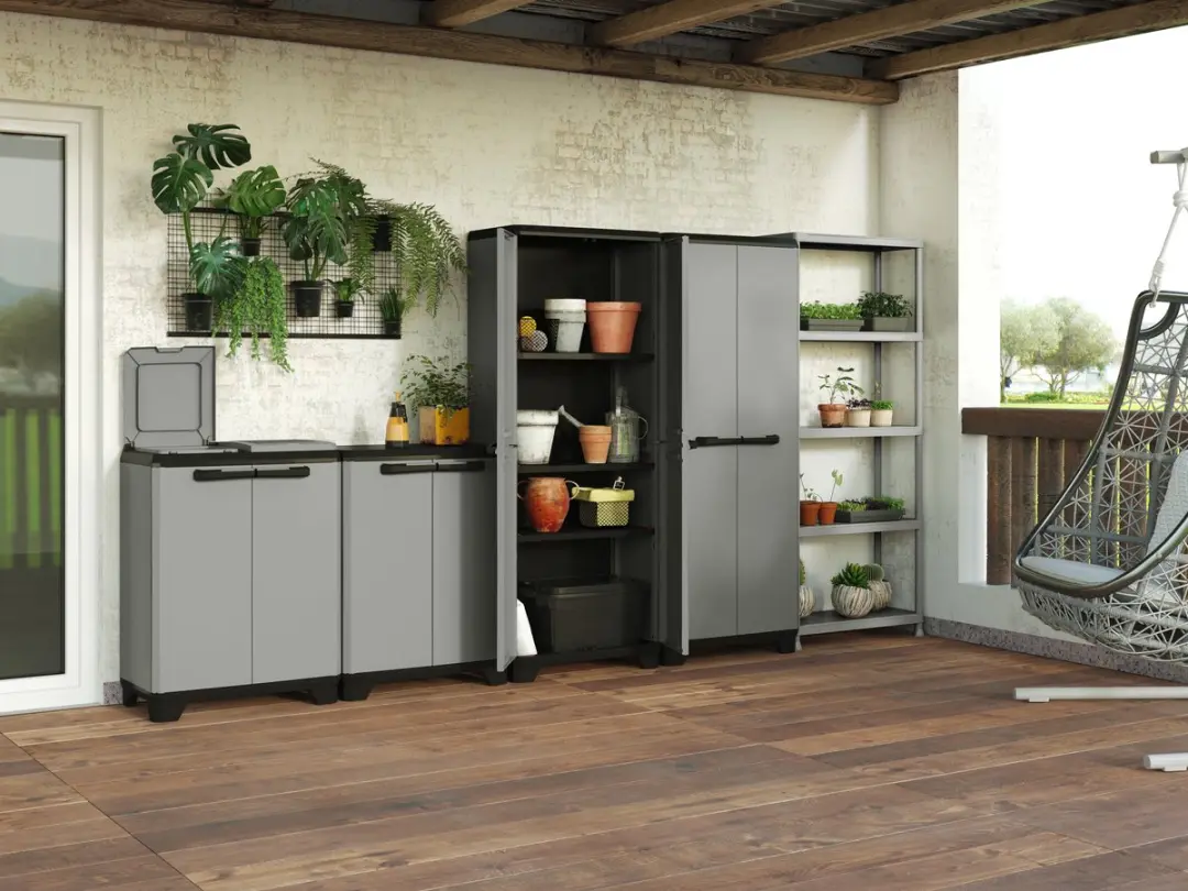 Keter Planet Lage Kast 68x39x90cm - Grijs/Zwart