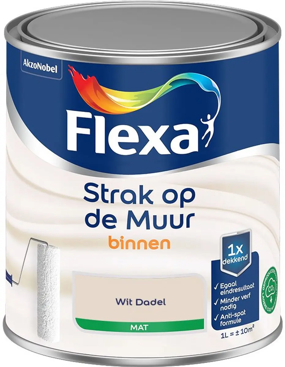 Flexa Strak Op De Muur Binnen Mat Wit Dadel Mengverf 1L