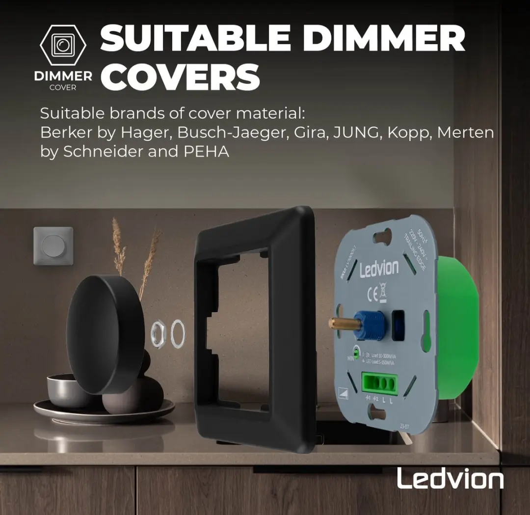 LEDVION LED Dimmer 5-150W - Universeel - Zwart - afbeelding 6 van 6