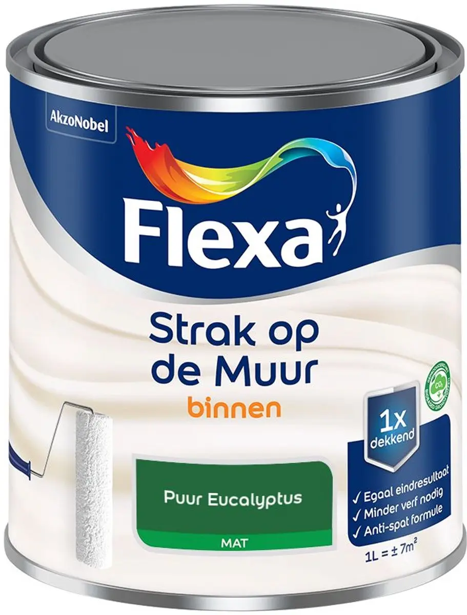 Flexa Strak Op De Muur Binnenverf Puur Eucalyptus 1L