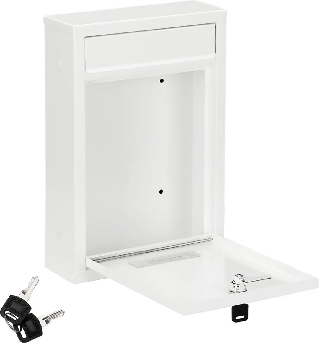 Monzana Brievenbus 32x22x9cm Cilinderslot - Wit - afbeelding 6 van 6