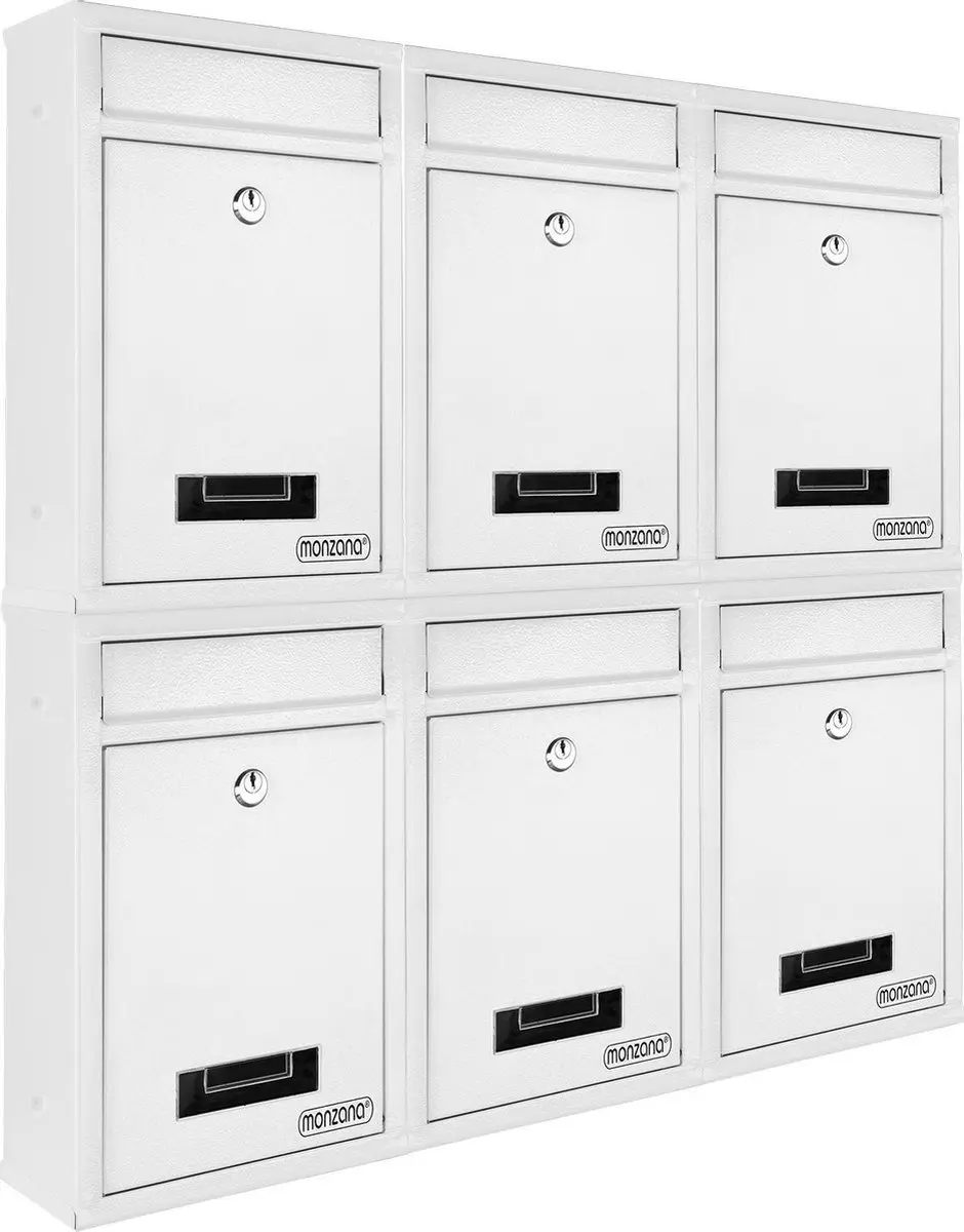 Monzana Brievenbus 32x22x9cm Cilinderslot - Wit