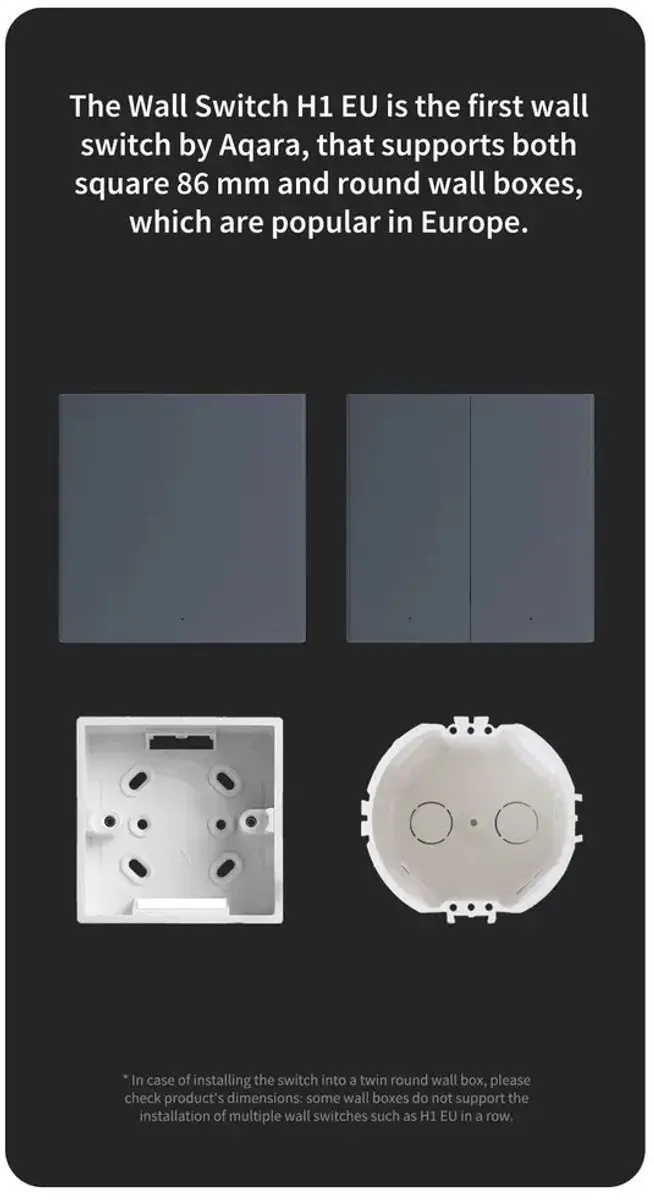Aqara Smart Wall Switch H1 WS-EUK04 - Zigbee - Wit