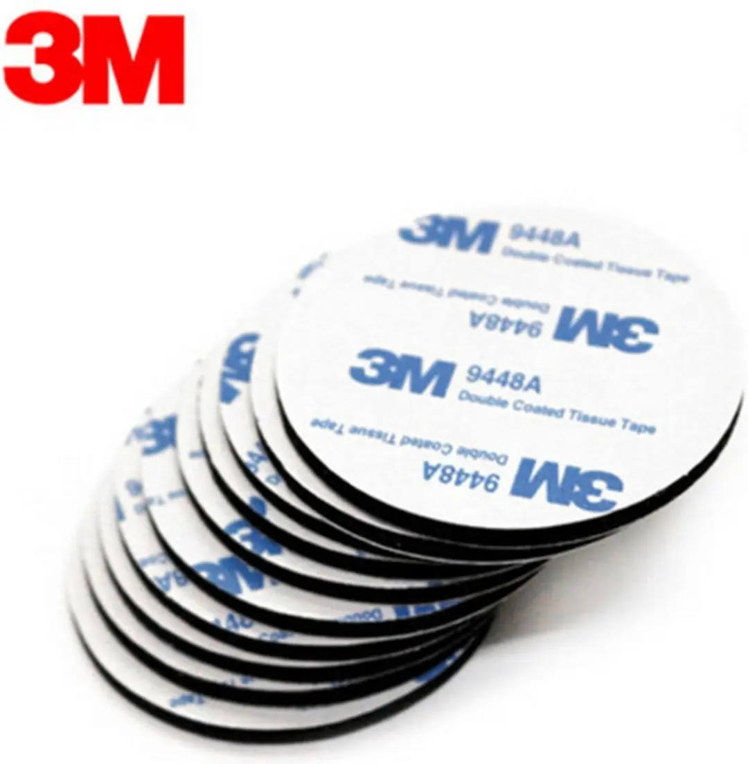 3M Dubbelzijdige Zelfklevende Montagestickers - 10 Stuks - Ø6cm - Zwart