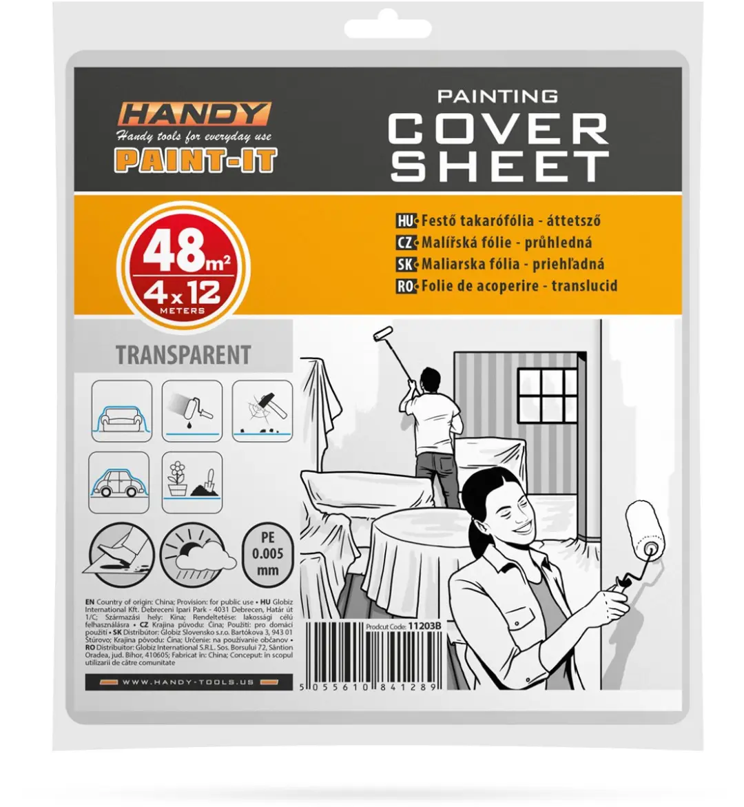Handy PE Afdekfolie 5 Micron 4x12m - 48m² Transparant
