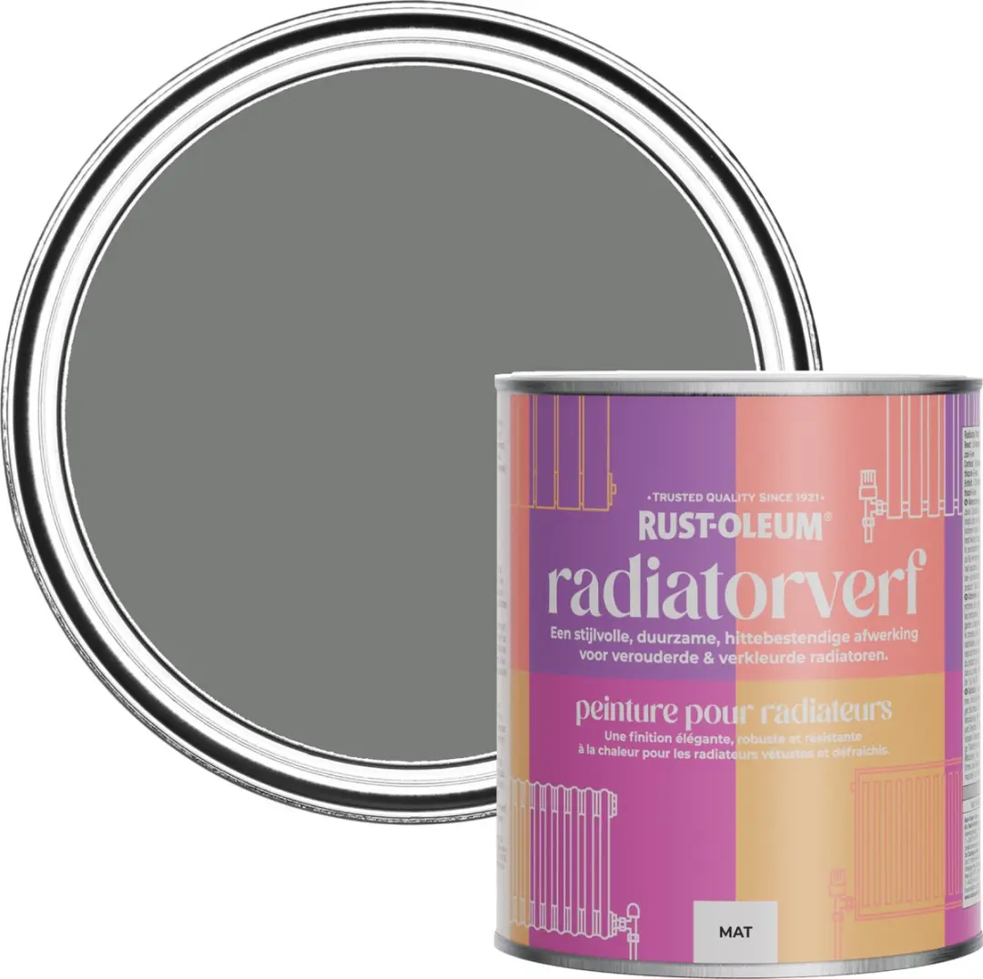 Rust-Oleum Grijze Radiatorverf 750ml