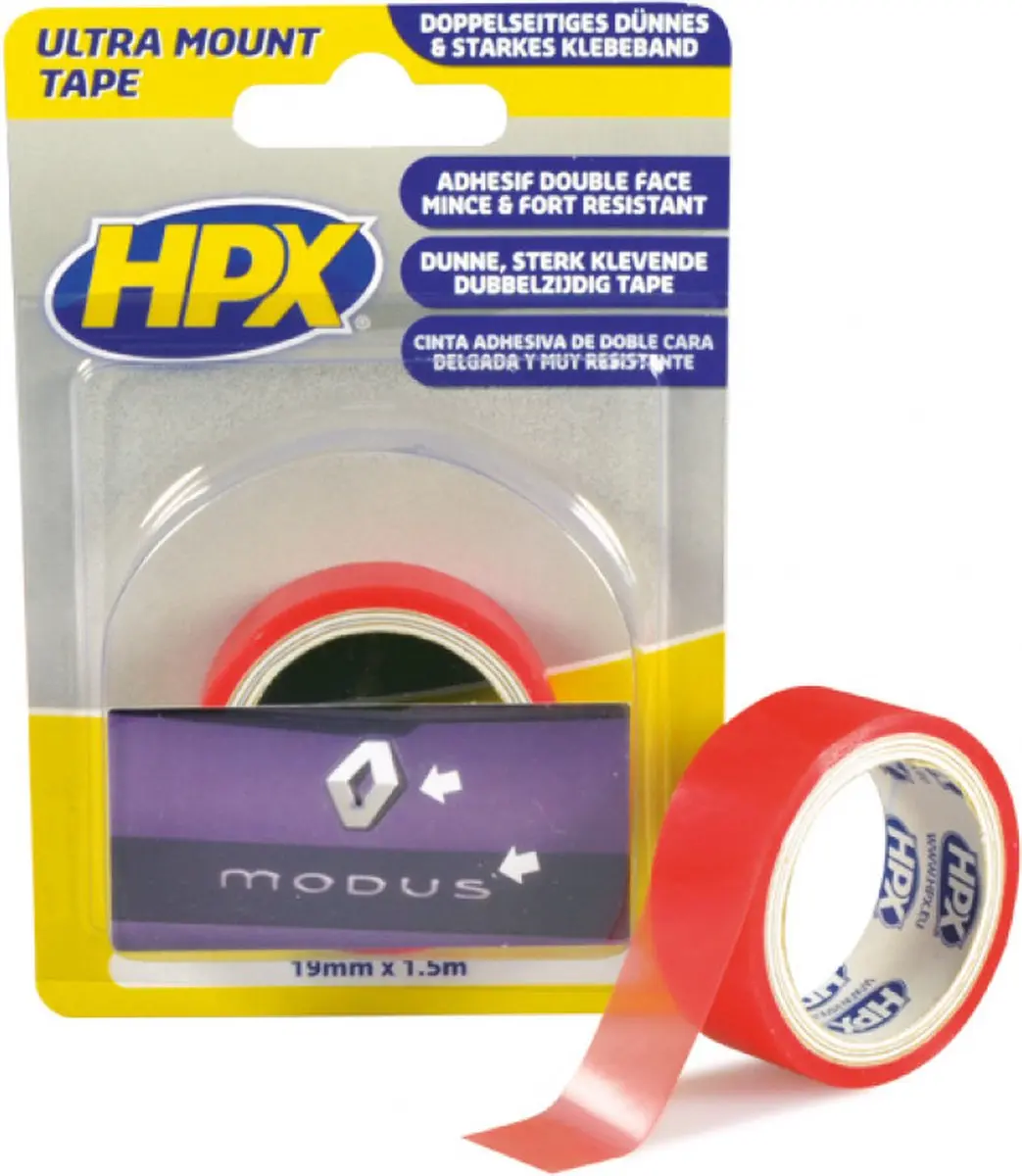 HPX Ultra Mount Bevestigingstape 19mm x 1,5m - Transparant