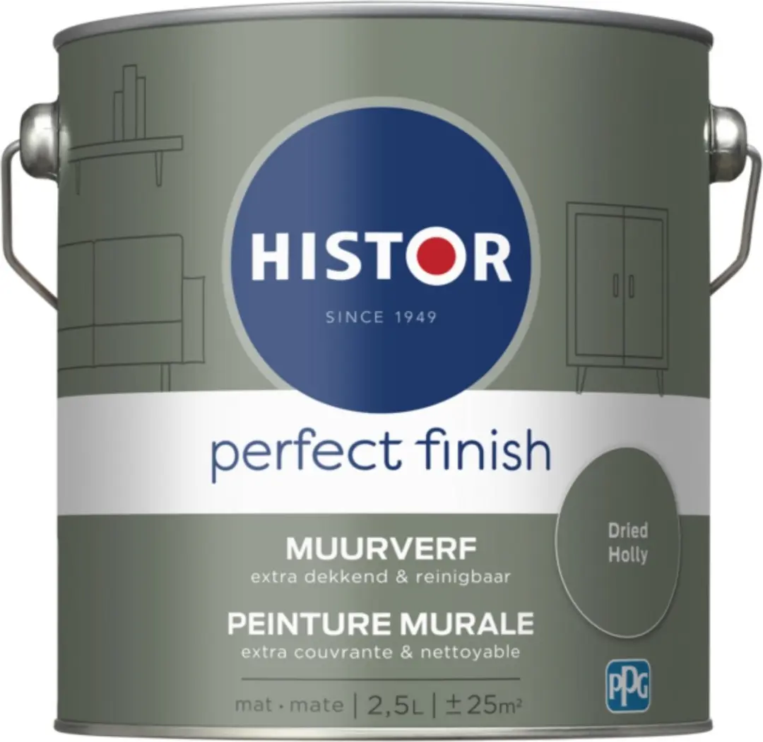 Histor Perfect Finish Muurverf Mat Dried Holly 2.5L