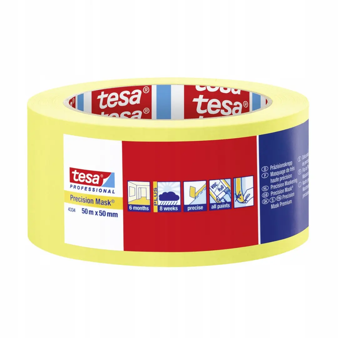 Tesa Precision Mask Gele Maskeringstape 50m x 50mm