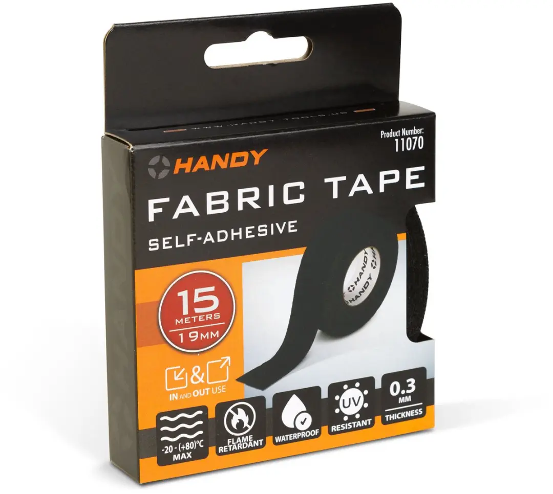 Handy Zelfklevende Stoffentape 15m x 19mm - Zwart - afbeelding 2 van 3