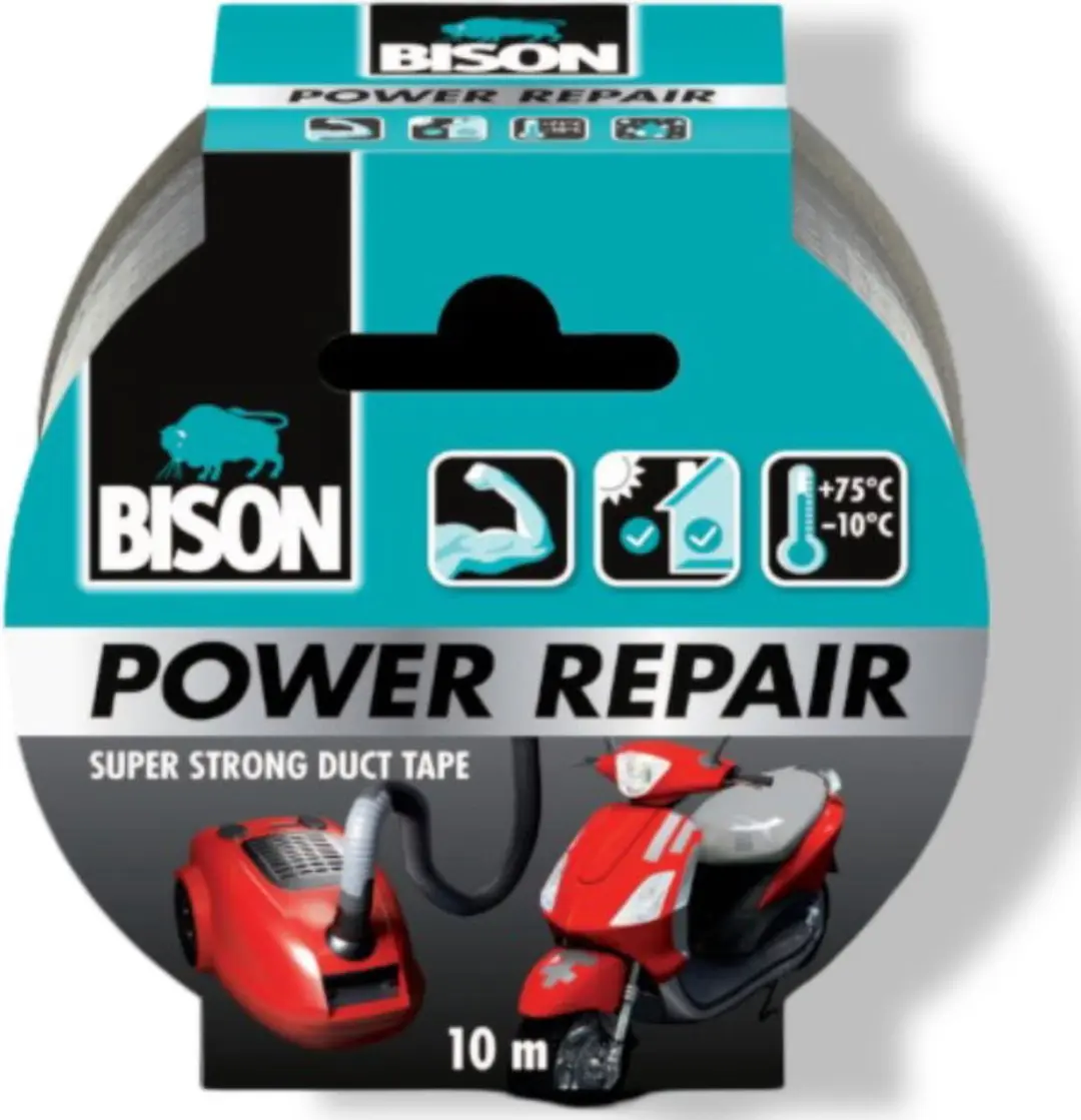 Bison Power Repair Tape Grijs 10m