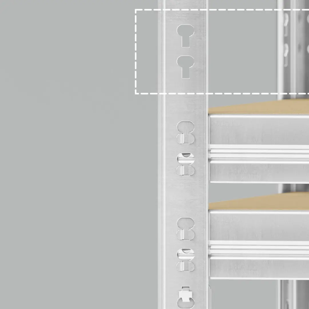 Songmics Stellingkast 2-delig Vlinderkliksysteem - 175kg per plank - Zilver - afbeelding 6 van 6