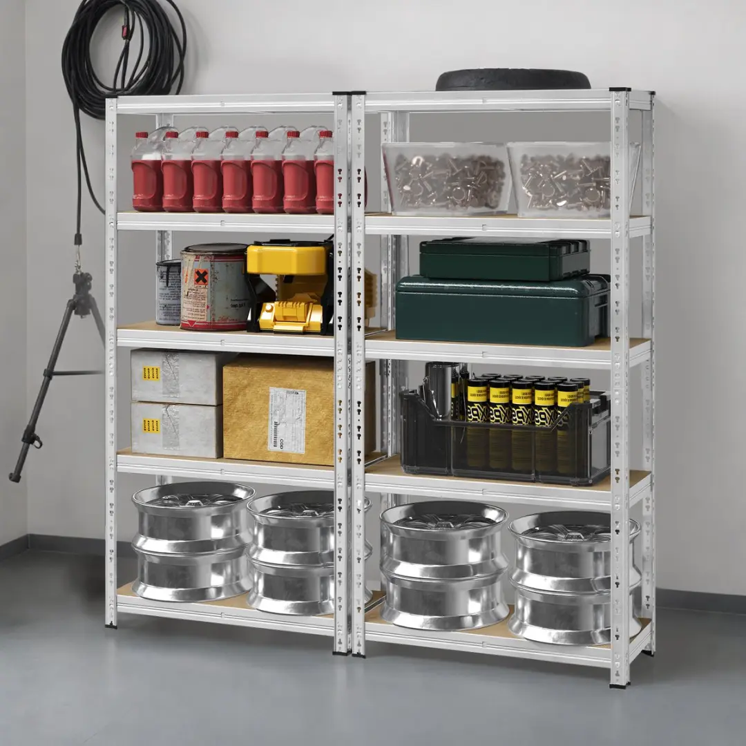 Songmics Stellingkast 2-delig Vlinderkliksysteem - 175kg per plank - Zilver - afbeelding 3 van 6