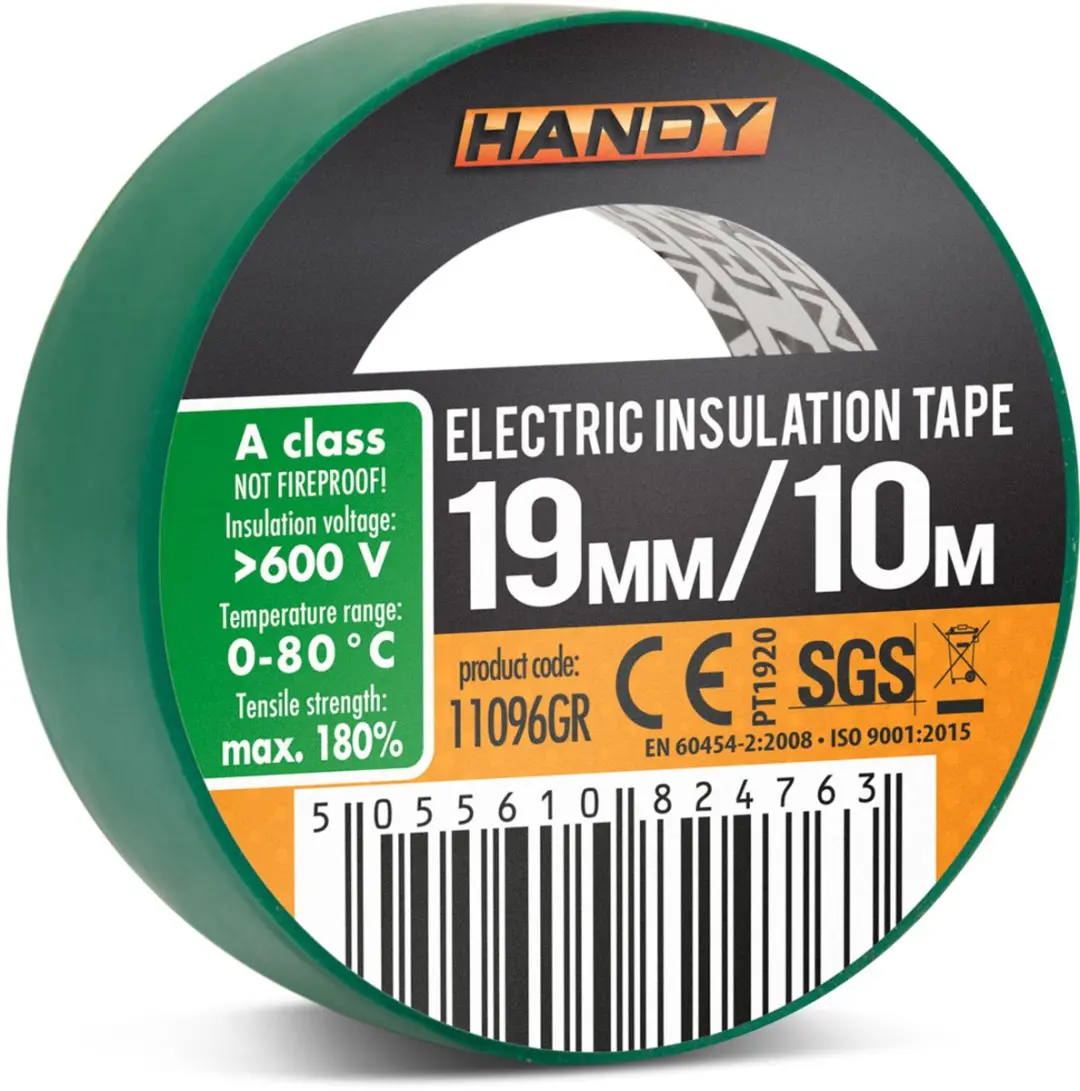Handy Isolatietape Groen 10x10m 19mm - 10 Rollen