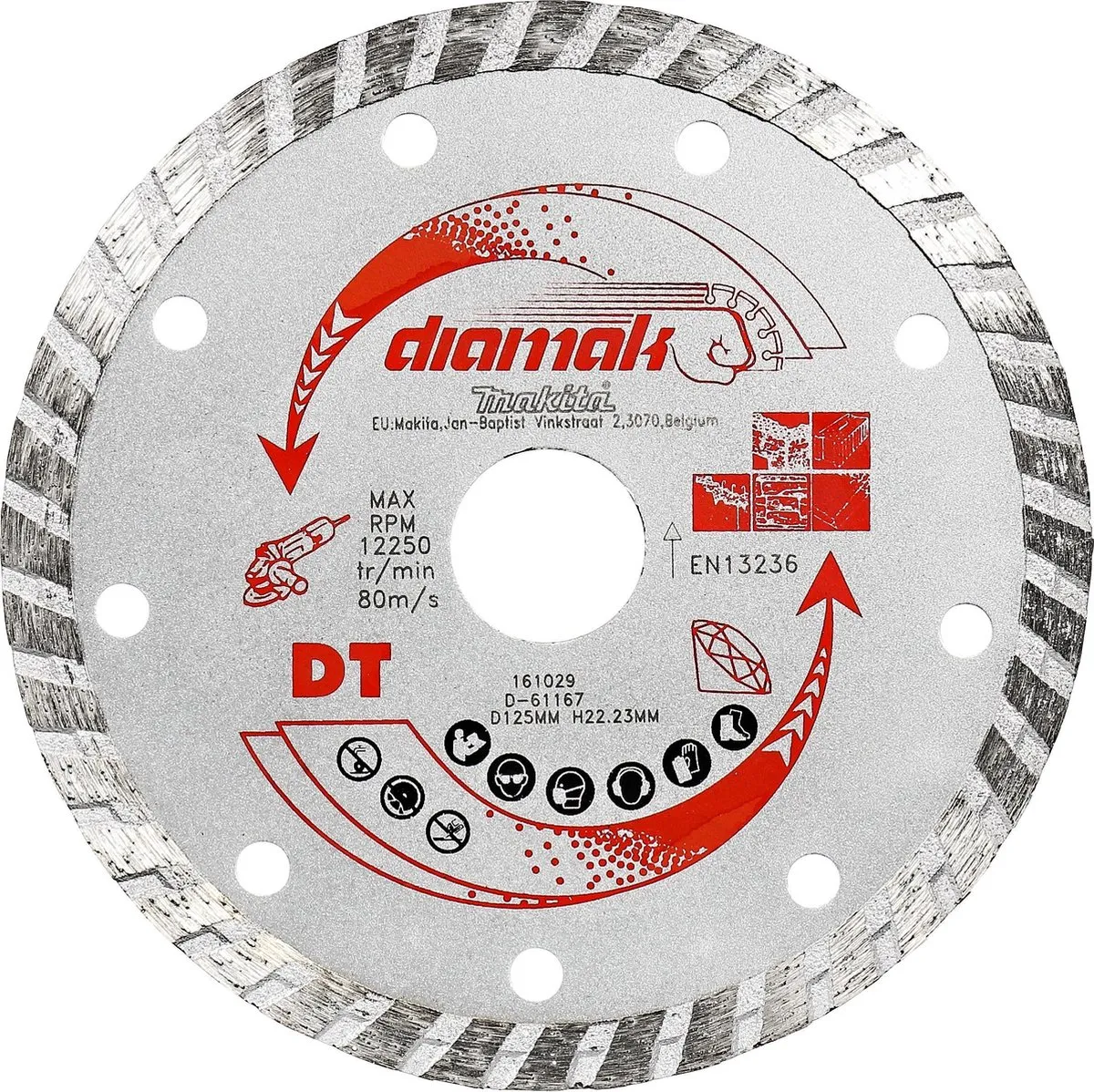 Makita D-61151 Diamantschijf 115mm - 22,23mm as