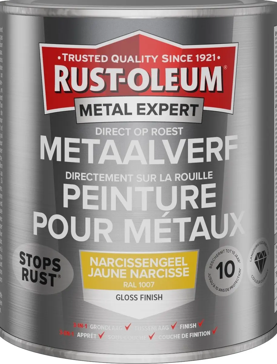 Rust-Oleum Metal Expert Direct Verf 250ml - RAL 1007 Geel