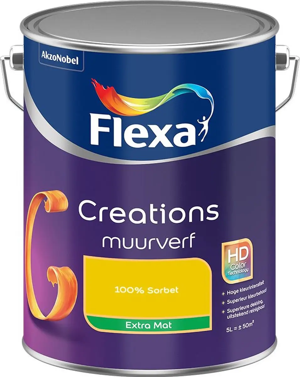 Flexa Creations Muurverf Extra Mat 100% Sorbet 5L
