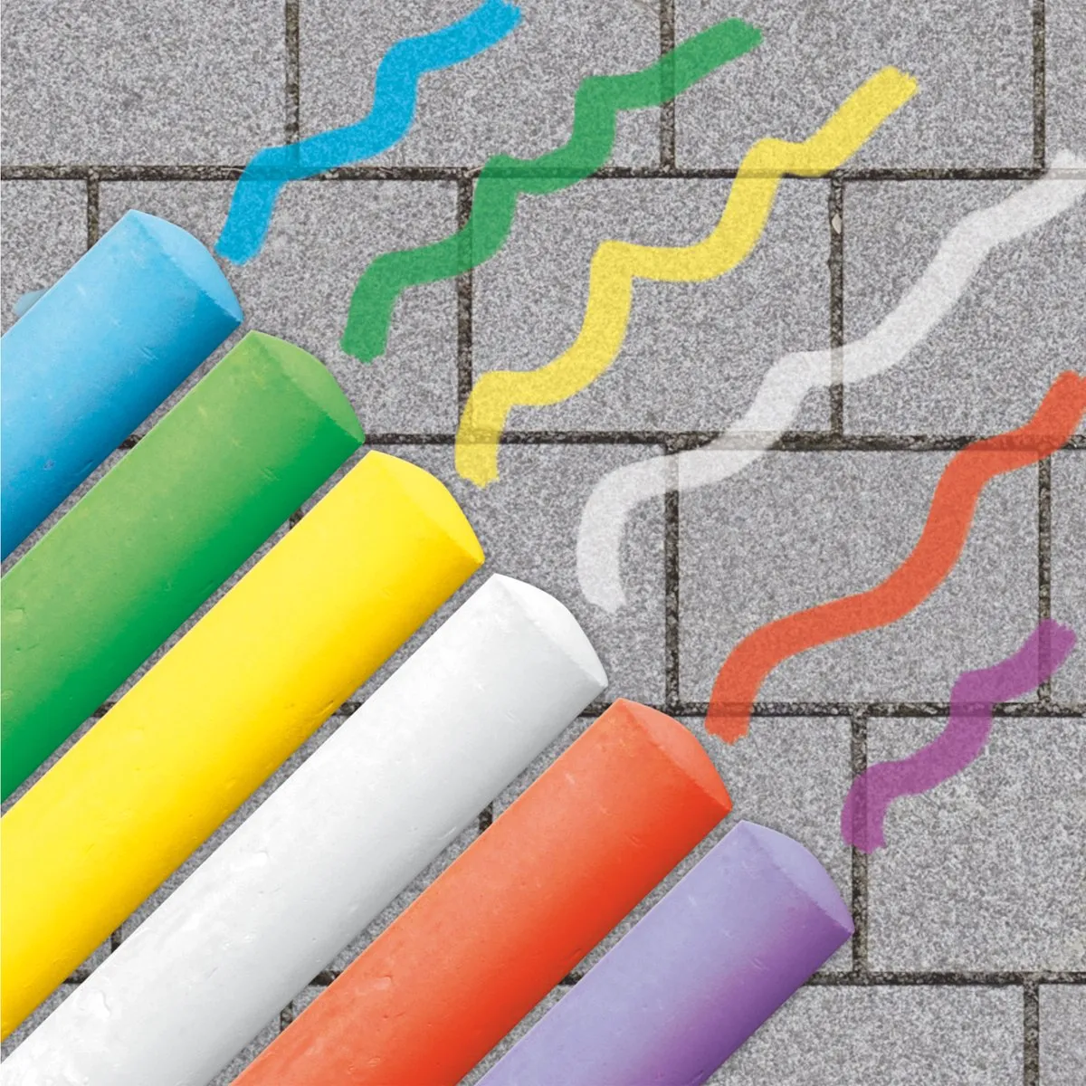SES Creative Stoepkrijt Spellen 5-in-1 - 6 Kleuren + 2 Pittenzakjes - afbeelding 6 van 6