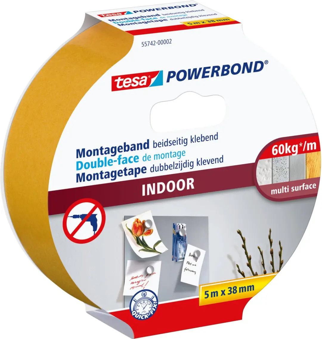 Tesa Powerbond Indoor Montagetape 5m