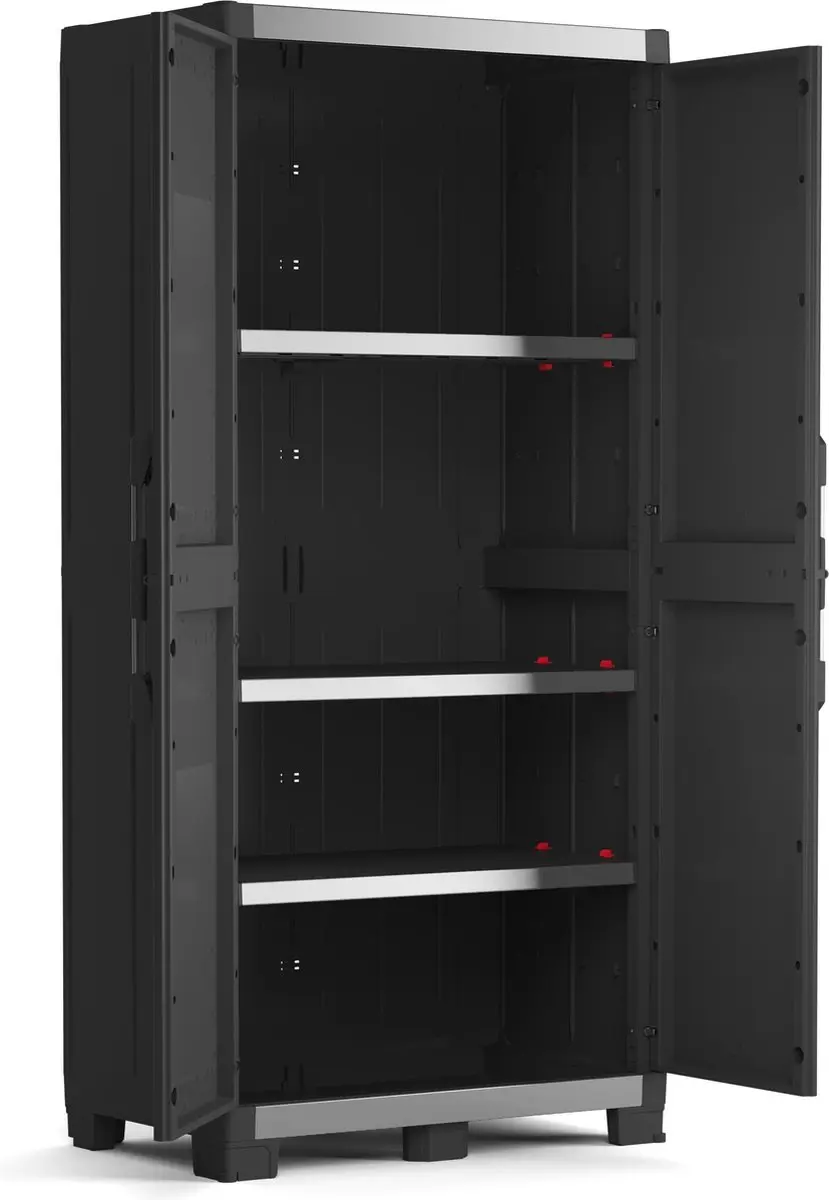 Keter XL Garage Hoge Kast 3 Planken - 89x54x188cm - Zwart