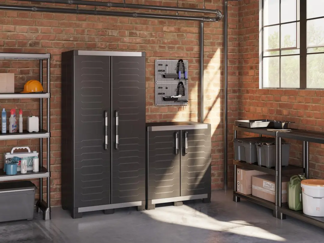 Keter XL Garage Hoge Kast 3 Planken - 89x54x188cm - Zwart