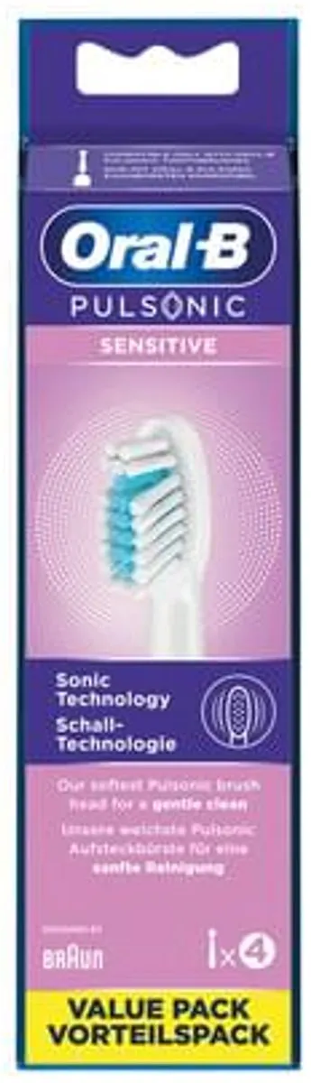 Oral-B Pulsonic Sensitive Opzetborstels 4 Stuks - Zwart