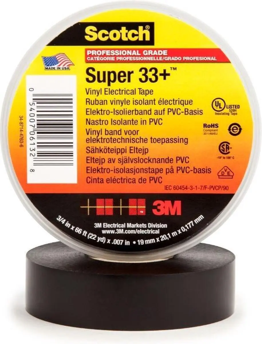 3M Scotch SUPER33+ Isolatietape 20m x 19mm