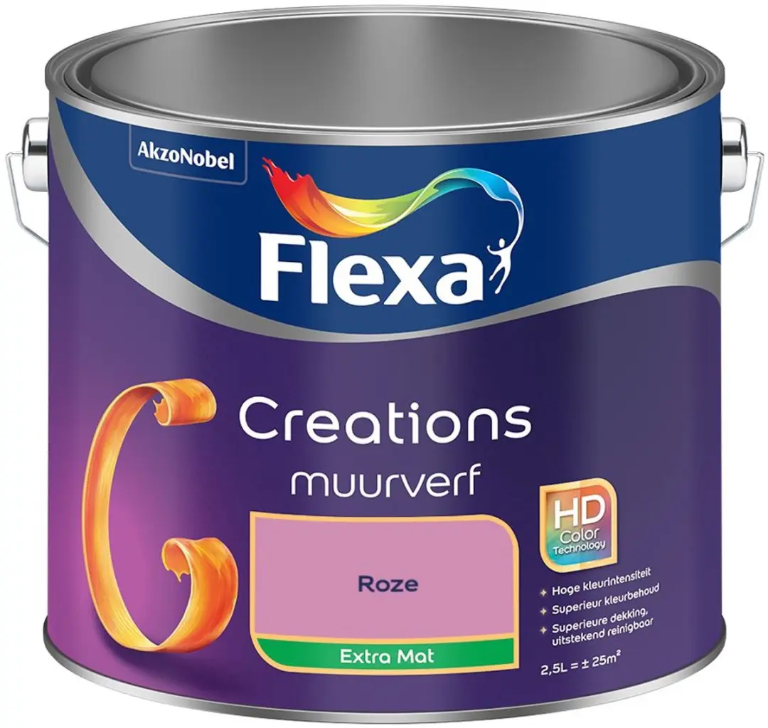 Flexa Creations Muurverf Extra Mat Roze 2,5L
