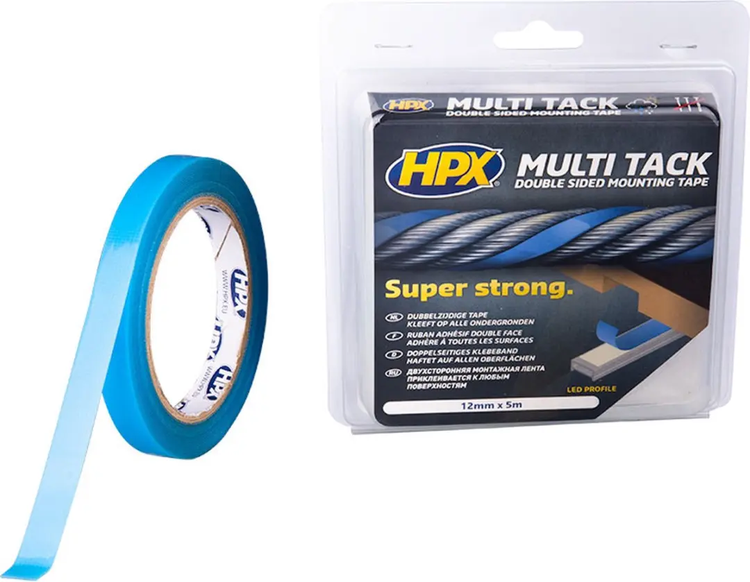HPX Blauwe Dubbelzijdige Multi-Tack Tape 12mm x 5m