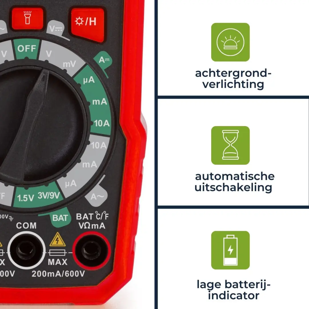 Velleman DVM020 Digitale Multimeter - Rood/Zwart