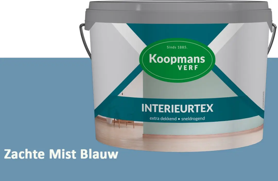 Koopmans Interieurtex Matte Muurverf Zachte Mist Blauw 5L