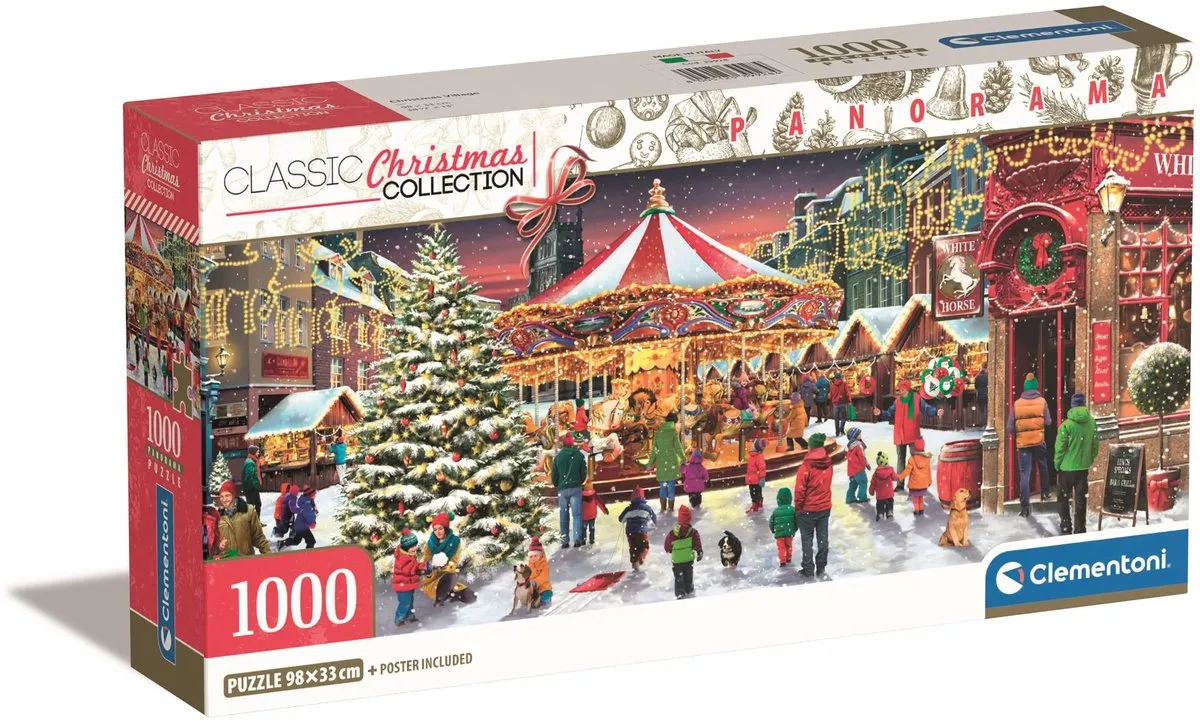 Clementoni Panorama Christmas Village Puzzle 1000 Stuks