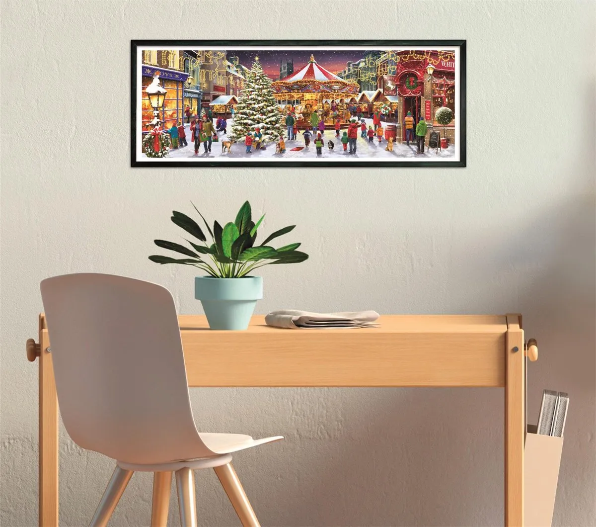 Clementoni Panorama Christmas Village Puzzle 1000 Stuks - Multikleur