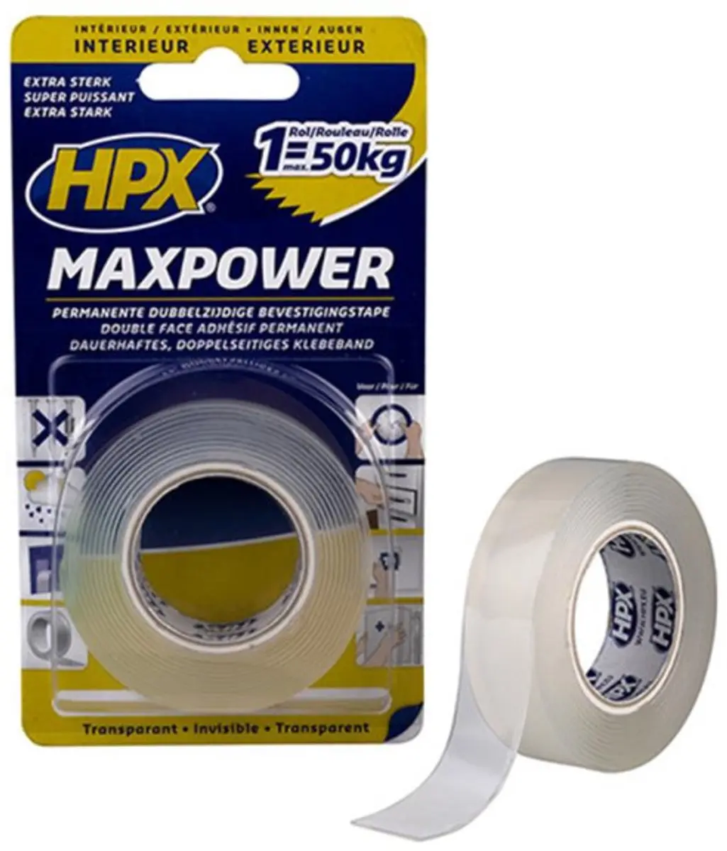 HPX Max Power Transparante Bevestigingstape 19mm x 2m