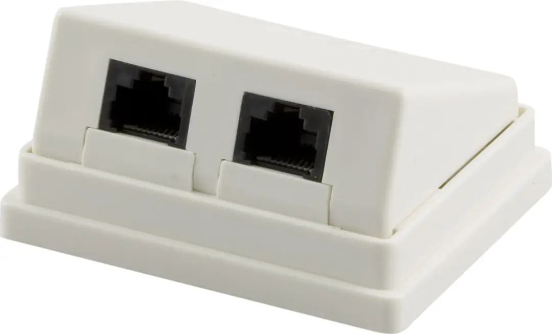 Deltaco VR-4 Wandcontactdoos Cat5e UTP 2x RJ45 Wit