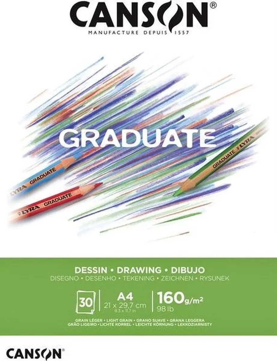 Canson Graduate Tekenpapier 160gr A4 - Heldere wit
