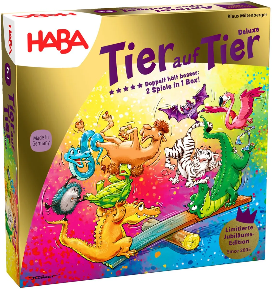 HABA Animal Upon Animal Deluxe, Bordspel, Training van de fijne motoriek (vaardigheid), 6 jaar, 10 min