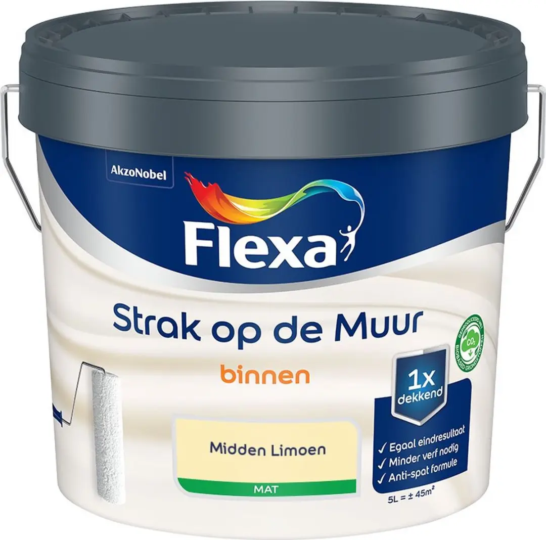 Flexa Strak Op De Muur Binnen Mat Midden Limoen Mengverf 5L