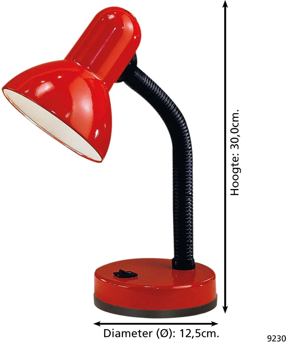 Eglo Basic Tafellamp E27 - 30cm - Rood