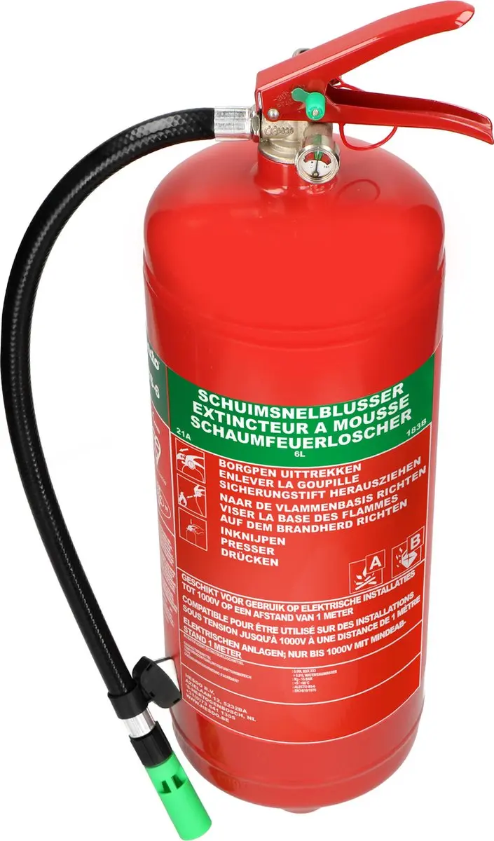 Alecto BS6 Schuimblusser 6L - Brandklasse AB - Rood - afbeelding 6 van 6